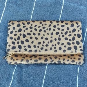 EUC Animal Print Foldover Clutch Crossbody